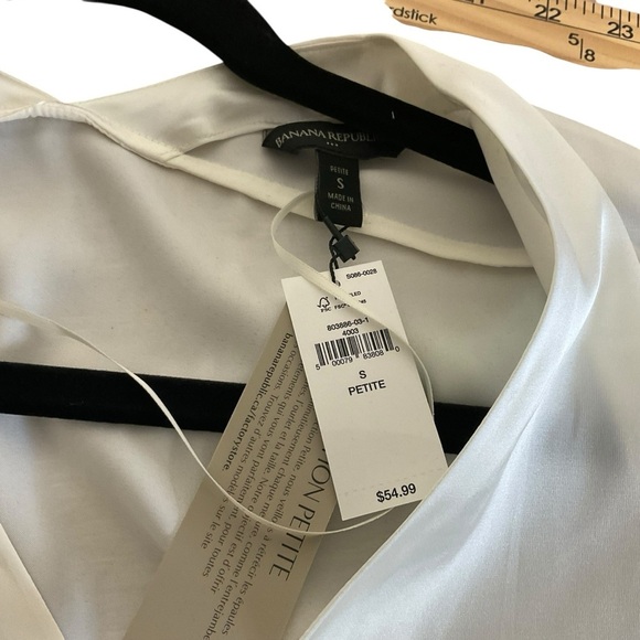 Banana Republic White Relaxed 3/4 Sleeve Blouse - Picture 6 of 9